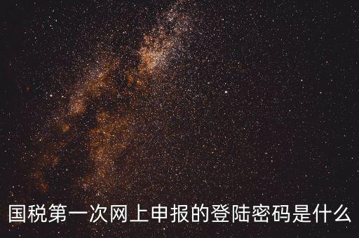 廣東國稅網(wǎng)登錄密碼是什么，國稅第一次網(wǎng)上申報的登陸密碼是什么