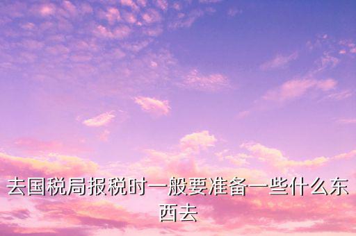 去國稅局申報需要帶什么，去地稅局和國稅局報稅需要帶哪些資料
