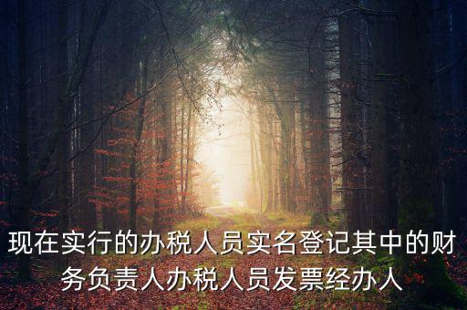 實名辦稅是什么時間提出的，現在實行的辦稅人員實名登記其中的財務負責人辦稅人員發(fā)票經辦人