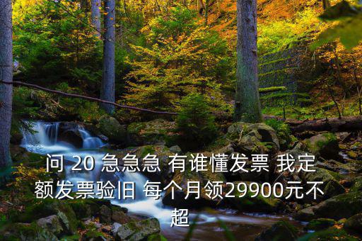 問 20 急急急 有誰(shuí)懂發(fā)票 我定額發(fā)票驗(yàn)舊 每個(gè)月領(lǐng)29900元不超