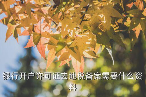 銀行開(kāi)戶許可證去地稅備案需要什么資料