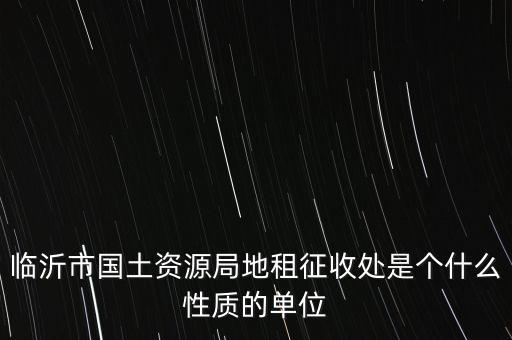 征管處是什么單位，臨沂市國土資源局地租征收處是個什么性質的單位