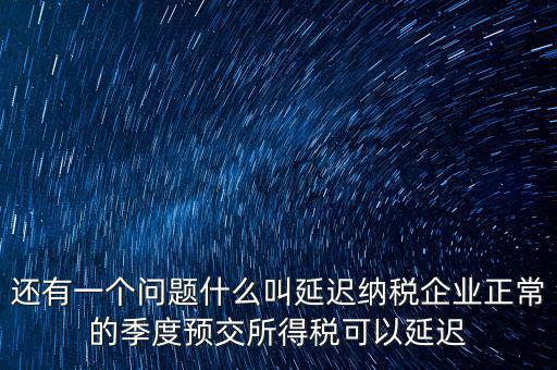 延期納稅是什么意思，遞延繳納稅什么意思