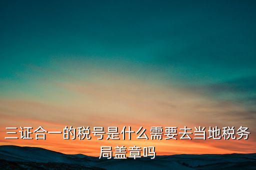 三證合一的稅號是什么需要去當(dāng)?shù)囟悇?wù)局蓋章嗎