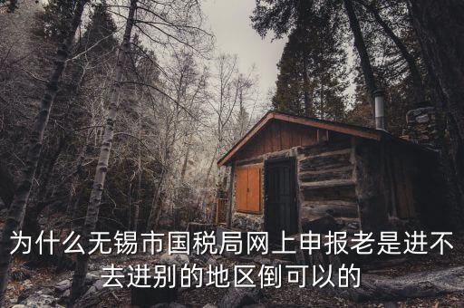 無錫網(wǎng)上辦稅服務(wù)廳為什么進(jìn)不去，為什么我登錄不上網(wǎng)上辦稅服務(wù)廳啊