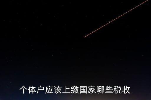 個體戶都交什么稅，個體戶應該上繳國家哪些稅收