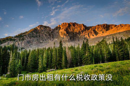 門市房出租交什么稅，門市房出租有什么稅收政策沒