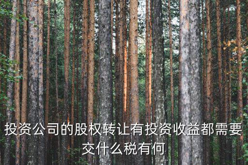 投資公司的股權轉讓有投資收益都需要交什么稅有何