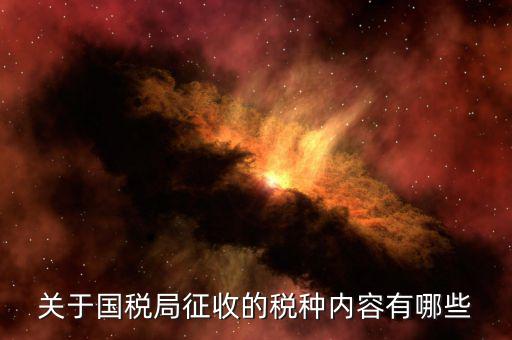 國家稅務(wù)局征收什么稅，國家稅務(wù)局系統(tǒng)主要負責(zé)征收什么稅種
