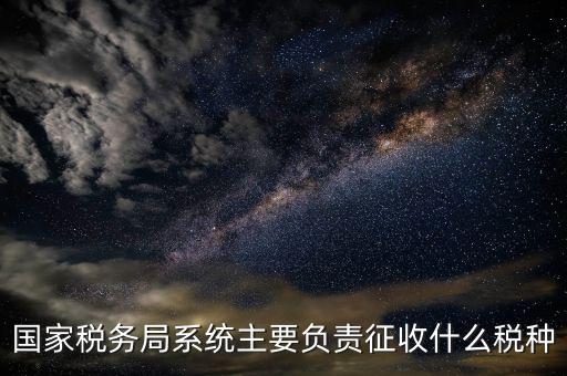 國家稅務局系統(tǒng)主要負責征收什么稅種