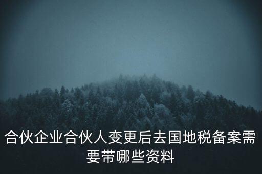 合伙企業(yè)合伙人變更后去國(guó)地稅備案需要帶哪些資料