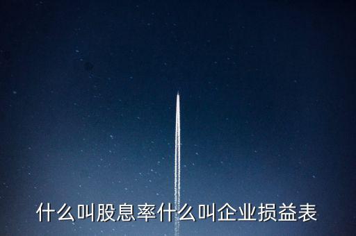 股息紅利的表什么樣，什么叫股息率什么叫企業(yè)損益表