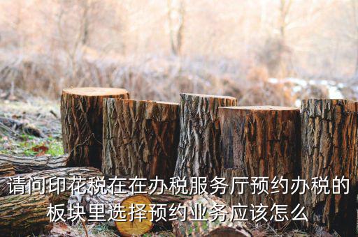 請問印花稅在在辦稅服務廳預約辦稅的板塊里選擇預約業(yè)務應該怎么