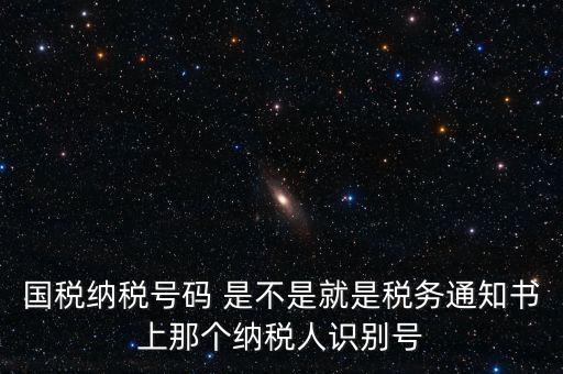 國稅稅務號是什么意思，國稅納稅號碼 是不是就是稅務通知書上那個納稅人識別號