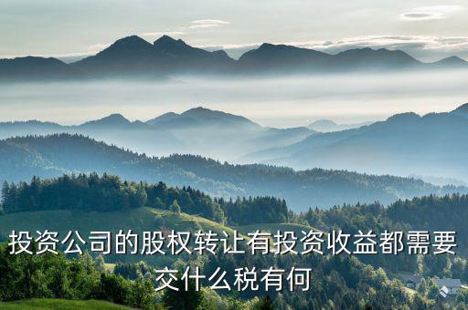 投資公司都要納什么稅，外商投資企業(yè)以設(shè)備投資需要交什么稅
