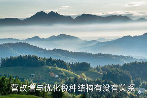 營(yíng)改增與優(yōu)化稅種結(jié)構(gòu)有沒有關(guān)系