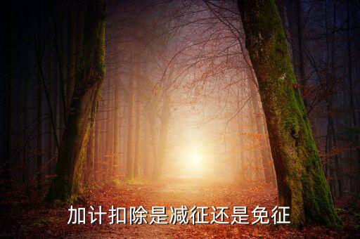 什么叫做加計(jì)扣除，加計(jì)扣除是減征還是免征