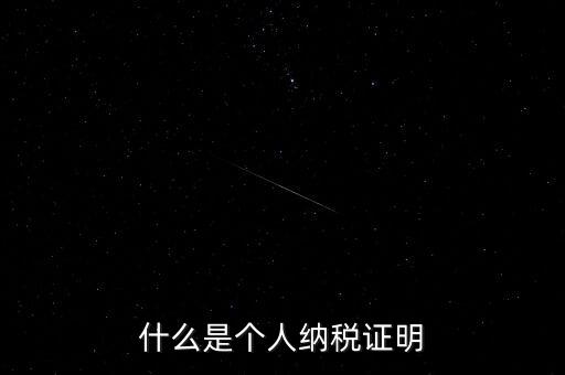 個稅完稅證明是什么，什么是個人納稅證明