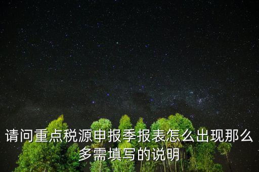 重點稅源申報要填什么，重點稅源申報表怎樣填