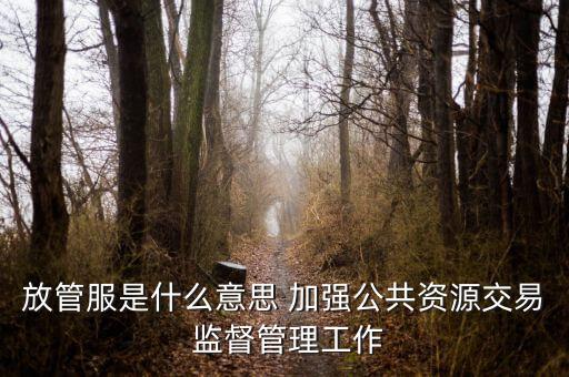 稅務(wù)系統(tǒng)放管服指什么，放管服是什么意思 加強公共資源交易 監(jiān)督管理工作