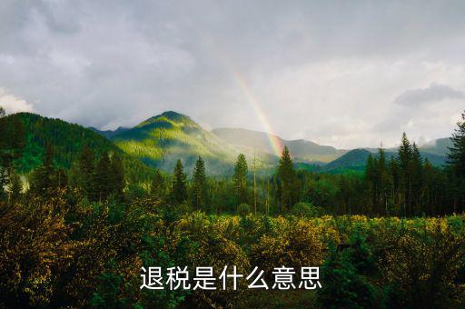 繳款退稅是什么，退稅是什么意思