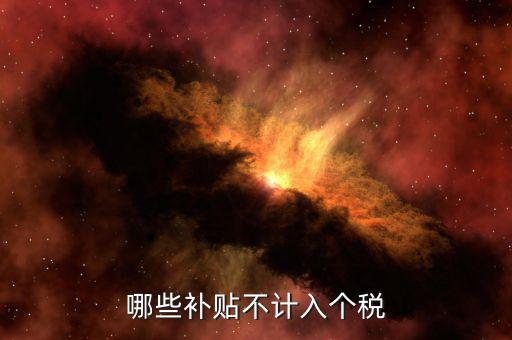 哪些補(bǔ)貼不計(jì)入個稅