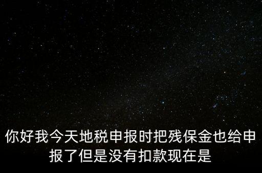 你好我今天地稅申報時把殘保金也給申報了但是沒有扣款現在是