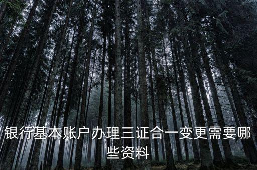 三證合一后銀行變更要帶什么資料，銀行基本賬戶辦理三證合一變更需要哪些資料