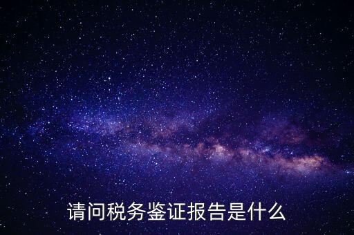 請問稅務鑒證報告是什么