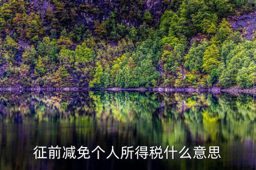 減免所得稅是什么意思，征前減免個(gè)人所得稅什么意思