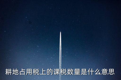 耕地占用稅上的課稅數量是什么意思