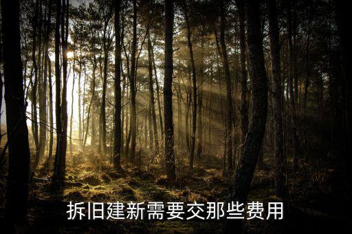 地稅拆舊費(fèi)是什么，拆舊建新需要交那些費(fèi)用