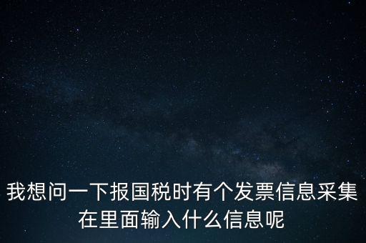 我想問一下報國稅時有個發(fā)票信息采集在里面輸入什么信息呢