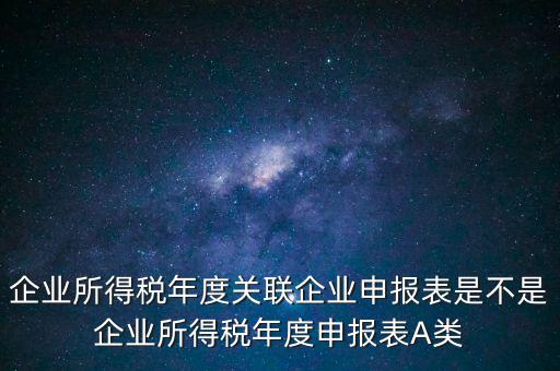 企業(yè)所得稅年度關聯(lián)企業(yè)申報表是不是企業(yè)所得稅年度申報表A類