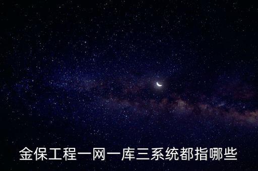 金保工程一網一庫三系統(tǒng)都指哪些