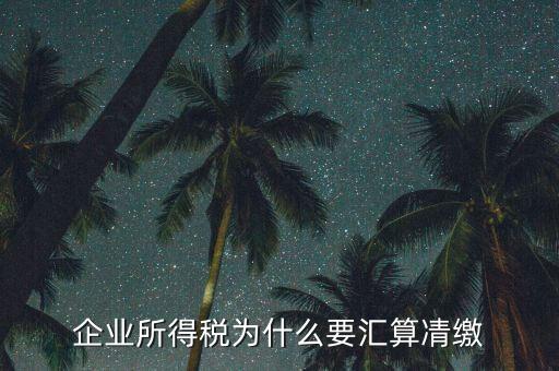 稅務(wù)局為什么要求匯算清繳，企業(yè)所得稅為什么要匯算凊繳