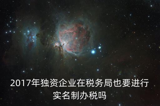 2017年獨資企業(yè)在稅務(wù)局也要進(jìn)行實名制辦稅嗎