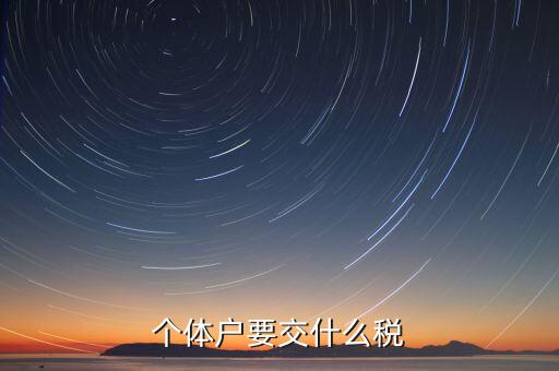 個(gè)體戶(hù)要交什么稅