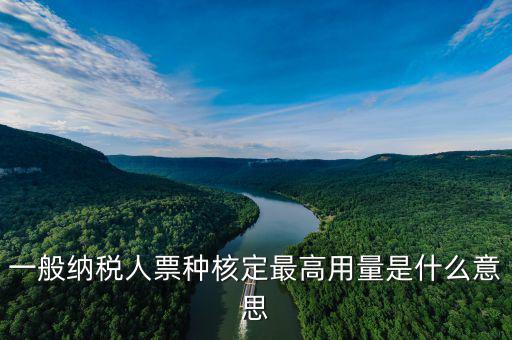 什么是票種核定，一般納稅人票種核定最高用量是什么意思