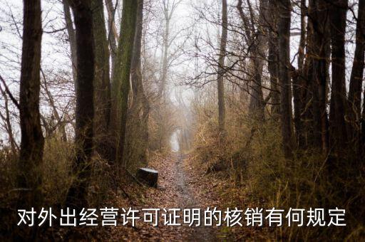 外經證核銷包括什么，對外出經營許可證明的核銷有何規(guī)定