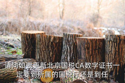 請(qǐng)問(wèn)如要更新北京國(guó)稅CA數(shù)字證書一定要到所屬的國(guó)稅廳還是到任