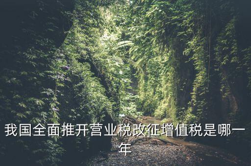 什么時候開始營業(yè)稅改增值稅，我國全面推開營業(yè)稅改征增值稅是哪一年