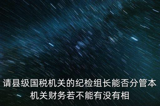 請(qǐng)縣級(jí)國稅機(jī)關(guān)的紀(jì)檢組長能否分管本機(jī)關(guān)財(cái)務(wù)若不能有沒有相