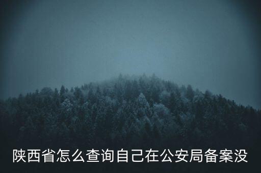 陜西省怎么查詢(xún)自己在公安局備案沒(méi)