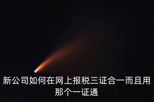 新公司如何在網上報稅三證合一而且用那個一證通