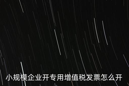 小規(guī)模企業(yè)開(kāi)專用增值稅發(fā)票怎么開(kāi)