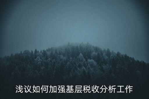 如何搞好稅收科研，淺議如何加強(qiáng)基層稅收分析工作