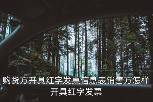 購買方如何開具紅字信息表，購買方增值稅專用發(fā)票填紅字信息表怎么操作