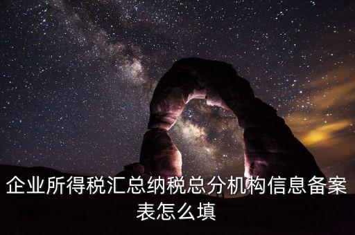 如何辦理總分機構信息備案，企業(yè)所得稅總分機構備案流程