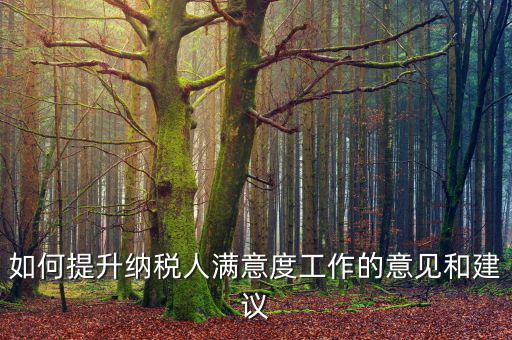 稅務(wù)干部如何提升納稅人滿意度，如何提高納稅人滿意度 中國(guó)稅務(wù)報(bào)